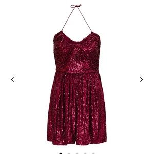 Yves Saint Laurent red sequin dress